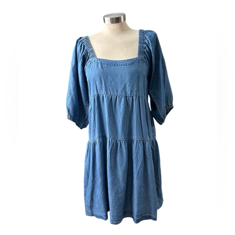 Elegant Blue Denim Mini Dress